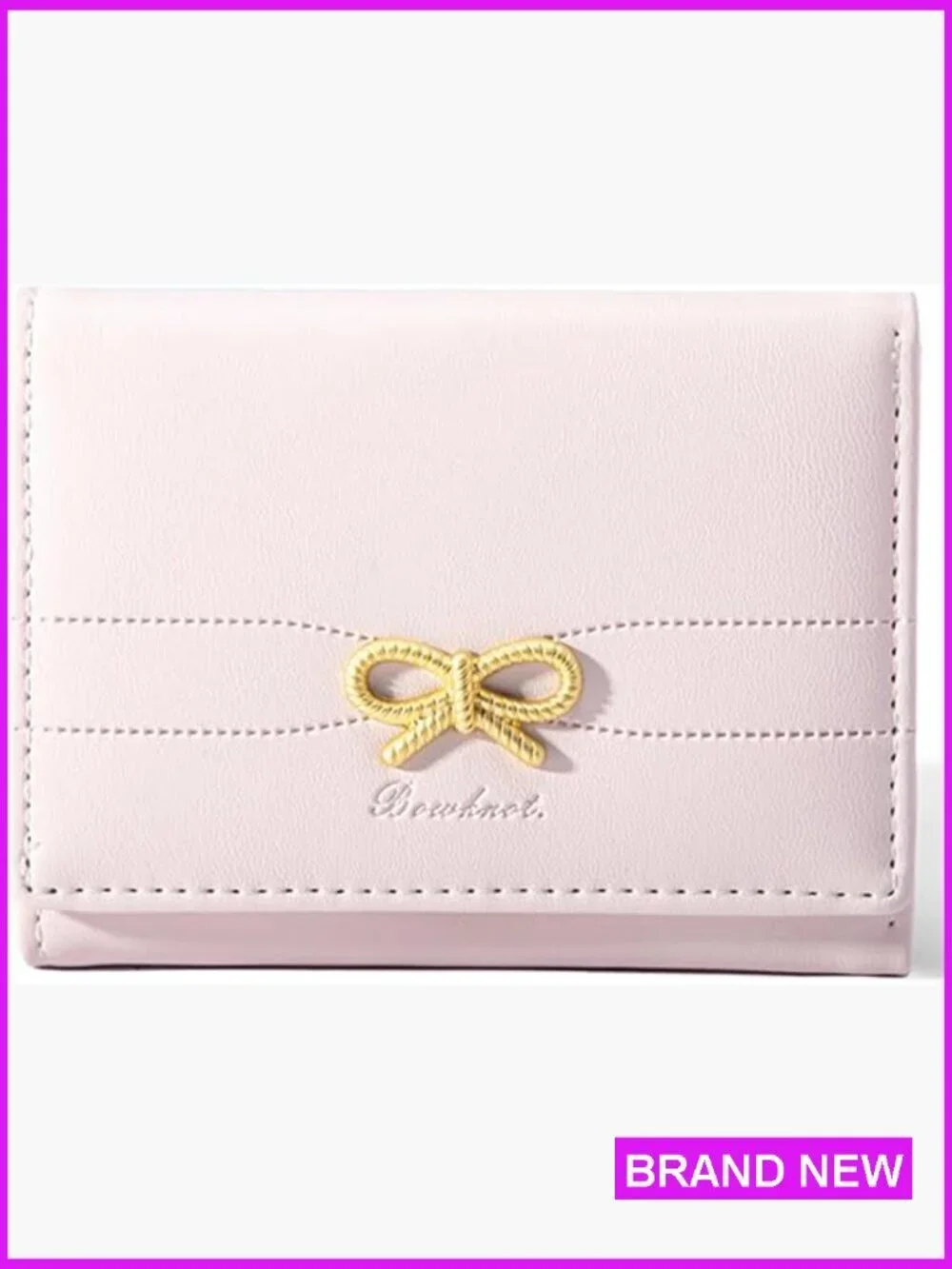 Cute Bow Wallet Women Elegant RFID Credit Card Holder Compact Leather